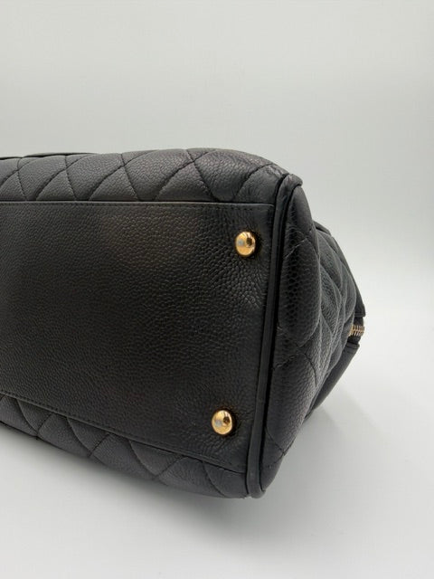 Chanel Quilted Caviar Leather Boston Bag