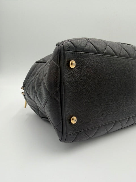 Chanel Quilted Caviar Leather Boston Bag