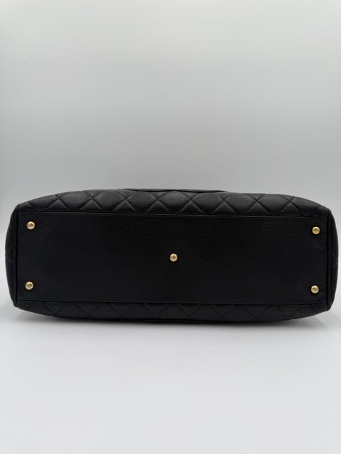 Chanel Quilted Caviar Leather Boston Bag