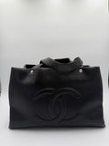 Chanel Grand Shopping Tote GST Black Caviar Leather Shoulder Bag