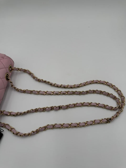 Chanel Mademoiselle Blush Pink Quilted Leather Bag
