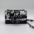 Alexander McQueen Graffiti Skull Lock Chain Shoulder Bag