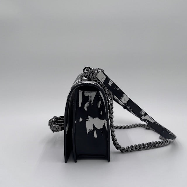 Alexander McQueen Graffiti Skull Lock Chain Shoulder Bag
