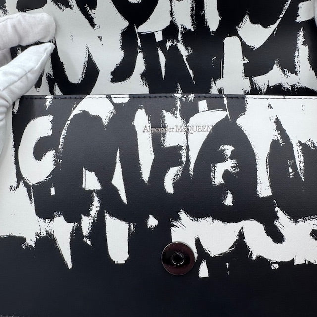 Alexander McQueen Graffiti Skull Lock Chain Shoulder Bag