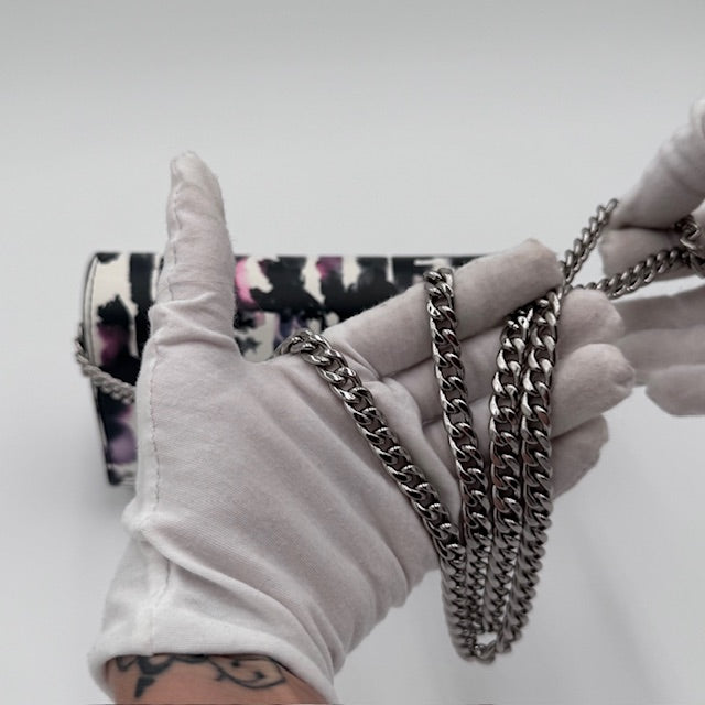 Alexander McQueen Skull Graffiti Wallet on Chain Multicolor