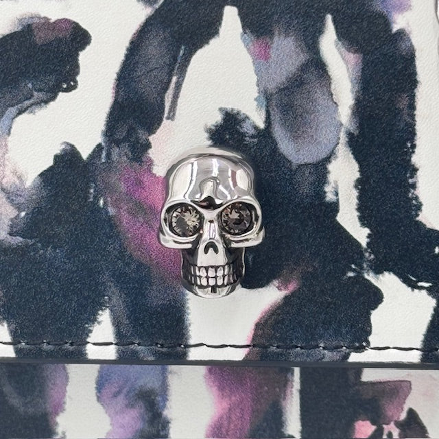 Alexander McQueen Skull Graffiti Wallet on Chain | Authentic