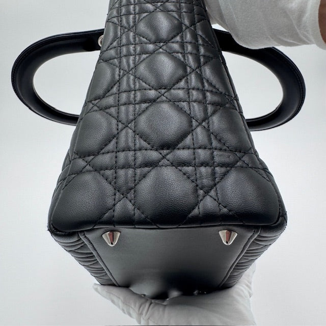 Dior Lady Dior Black Cannage Lambskin Top Handle Bag