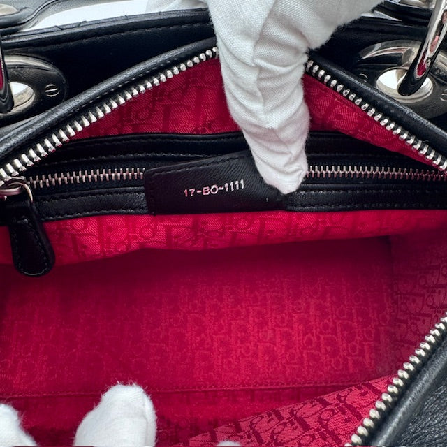 Dior Lady Dior Black Cannage Lambskin Top Handle Bag