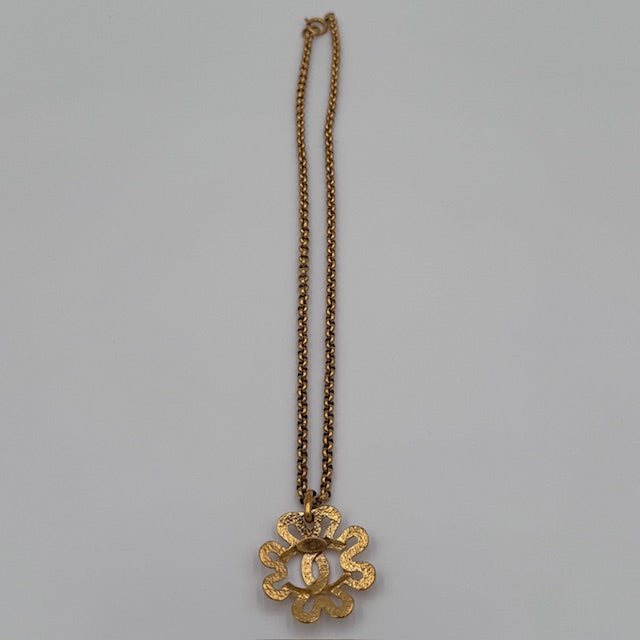 Chanel Vintage CC Floral Medallion Necklace