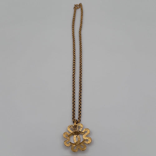Chanel Vintage CC Floral Medallion Necklace
