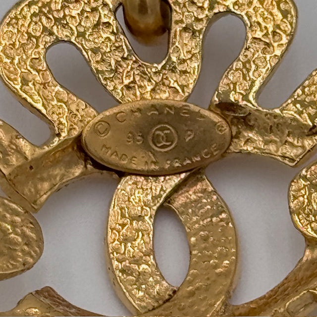 Chanel Vintage CC Floral Medallion Necklace