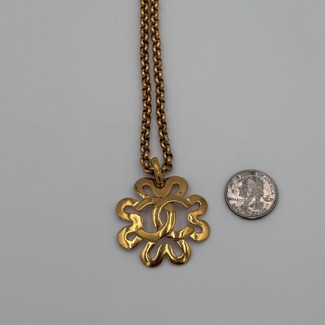 Chanel Vintage CC Floral Medallion Necklace