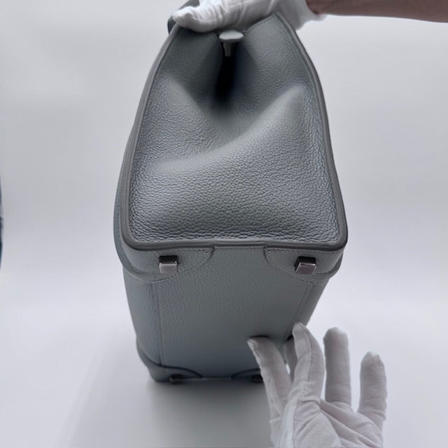 Celine Micro Luggage Tote in Grey Grained Leather