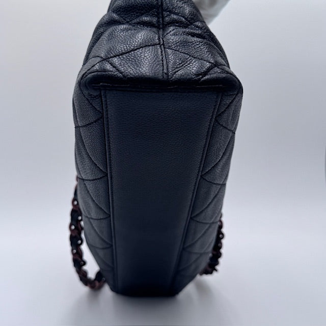 Chanel Vintage Quilted Caviar Tote - Tortoise Shell CC and Handles