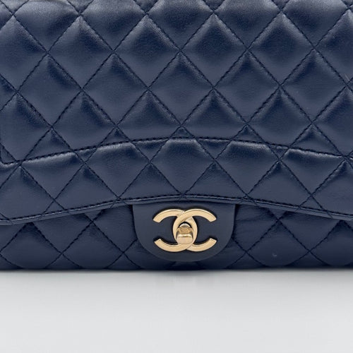 Chanel Classic Flap Medium - Navy Quilted Lambskin with Gold-Tone Hardware