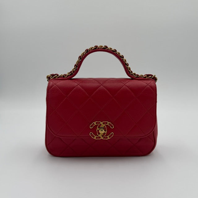 Chanel Chain Infinity Top Handle Flap Bag