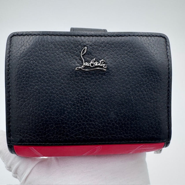 Christian Louboutin Black Leather Wallet with Signature Red Sole Detail