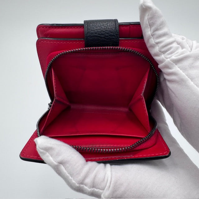 Christian Louboutin Black Leather Wallet with Signature Red Sole Detail