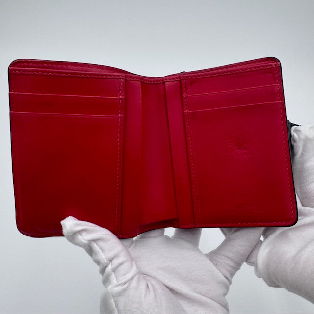 Christian Louboutin Black Leather Wallet with Signature Red Sole Detail