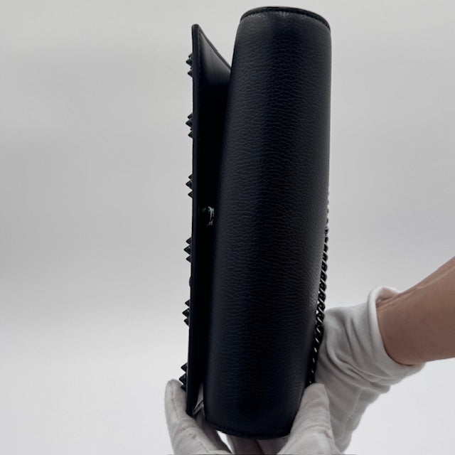 Christian Louboutin Paloma Studded Leather Clutch with Crossbody Chain