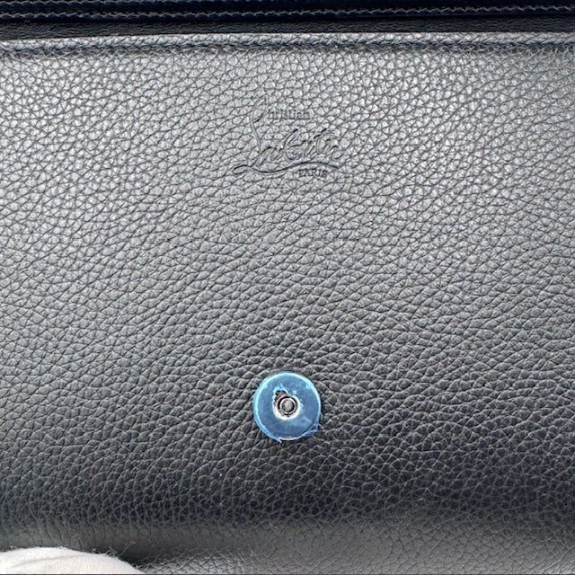 Christian Louboutin Paloma Studded Leather Clutch with Crossbody Chain