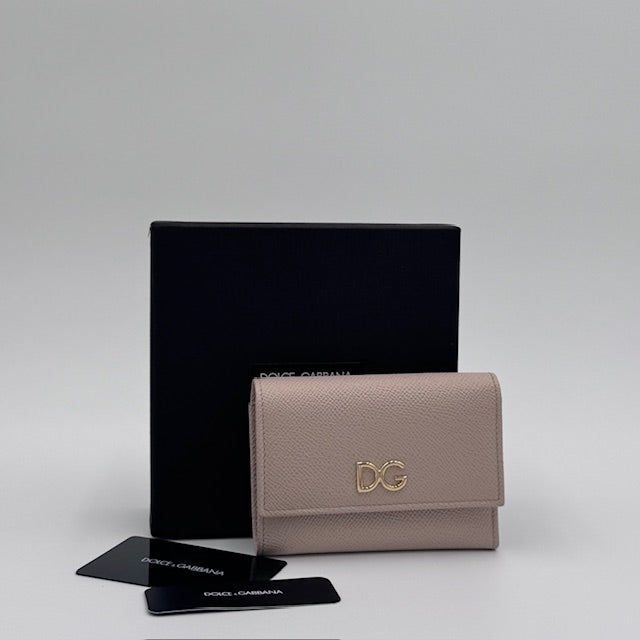 Dolce & Gabbana Taupe Leather DG Logo Wallet