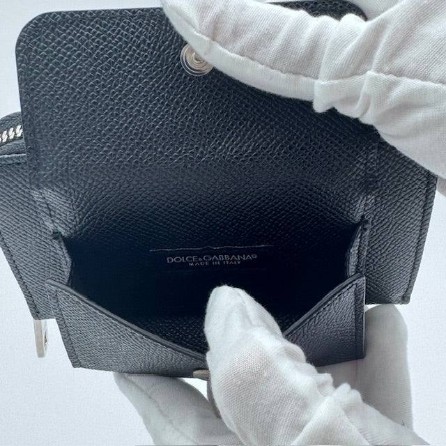 Dolce & Gabbana Black Leather Zip-Around Wallet