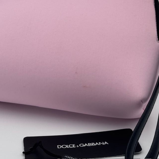 Dolce & Gabbana Pink Neoprene Logo Cosmetic Pouch