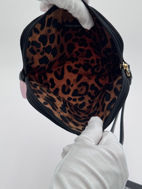 Dolce & Gabbana Pink Neoprene Logo Cosmetic Pouch