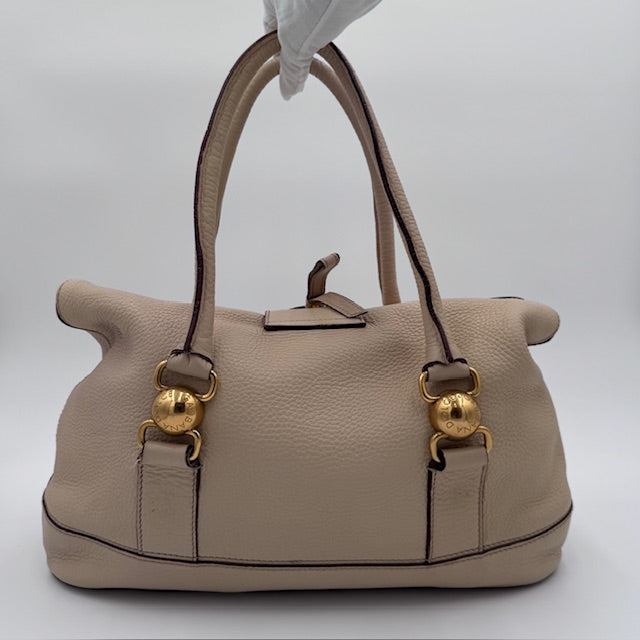 Dolce & Gabbana Beige Pebbled Leather Shoulder Bag