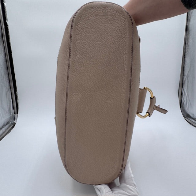 Dolce & Gabbana Beige Pebbled Leather Shoulder Bag