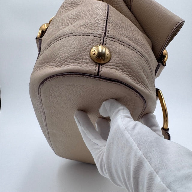 Dolce & Gabbana Beige Pebbled Leather Shoulder Bag