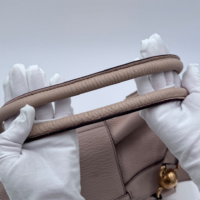 Dolce & Gabbana Beige Pebbled Leather Shoulder Bag