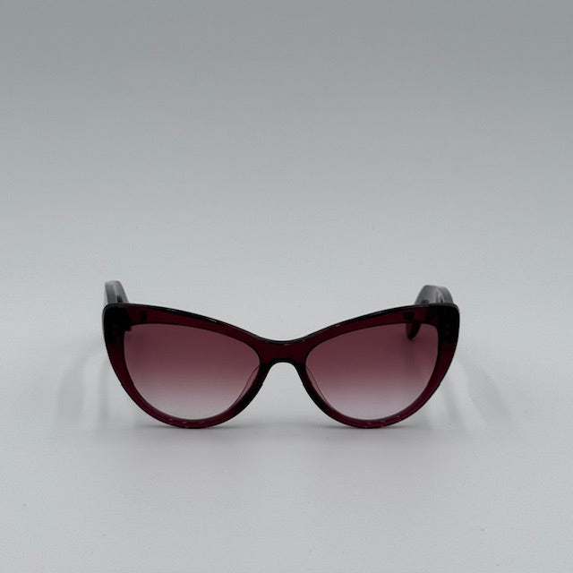 Salvatore Ferragamo Burgundy Cat Eye Sunglasses
