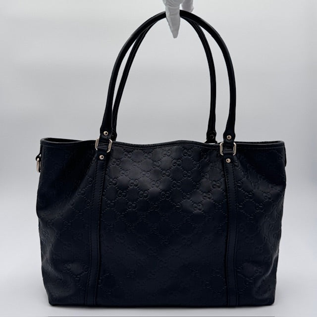 Gucci GG Guccissima Black Leather Tote Bag
