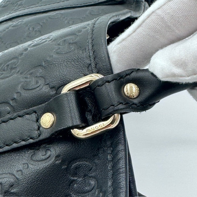 Gucci GG Guccissima Black Leather Tote Bag