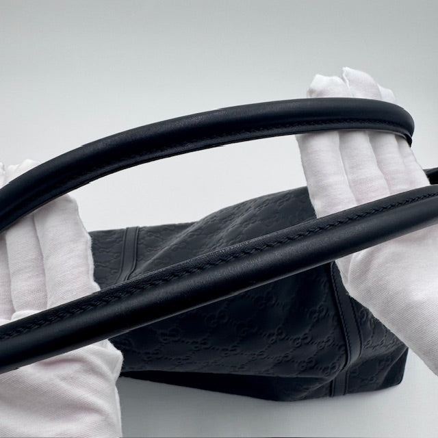 Gucci GG Guccissima Black Leather Tote Bag