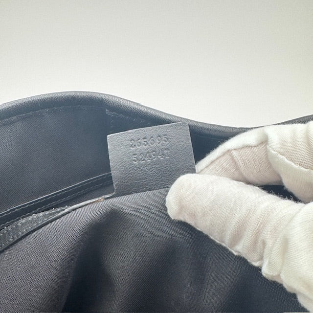 Gucci GG Guccissima Black Leather Tote Bag