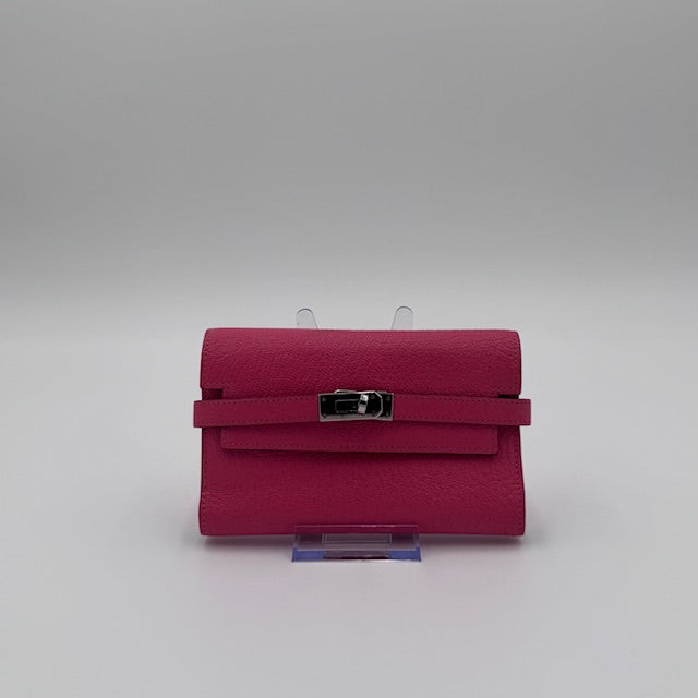 Hermès Kelly Short Wallet Rose Lipstick Epsom Leather Palladium Hardware