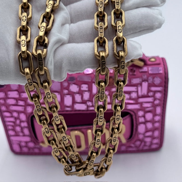 Dior J'ADIOR Pink Mirror Chain Clutch