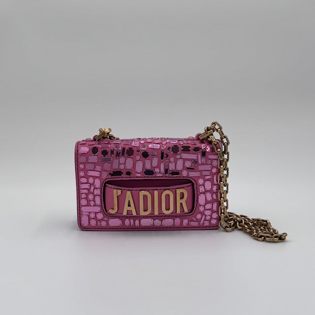 Dior J'ADIOR Pink Mirror Chain Clutch