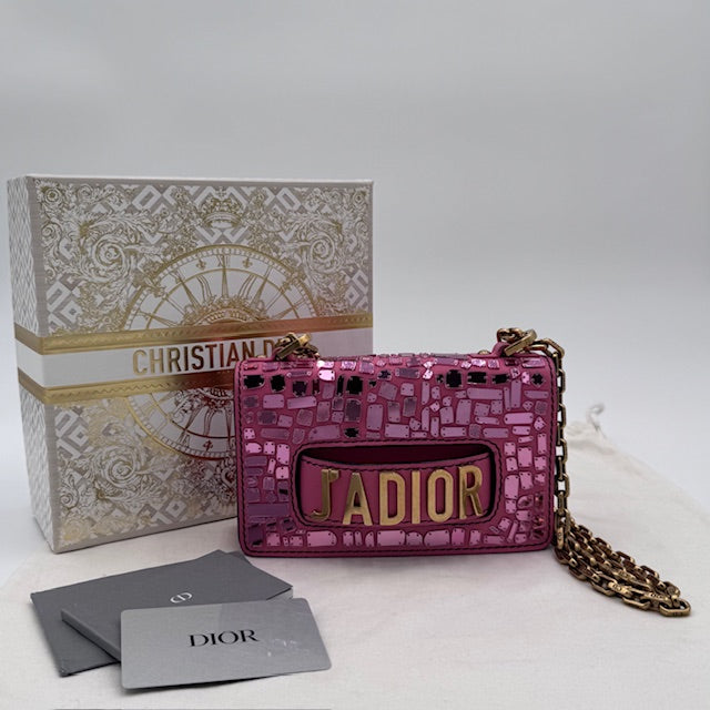 Dior J'ADIOR Pink Mirror Chain Clutch