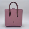 Christian Louboutin Paloma Small Pink and Yellow Leather Tote Bag with Studded Panels