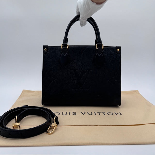 Louis Vuitton OnTheGo PM Black Monogram Empreinte Leather with Gold-Tone Hardware