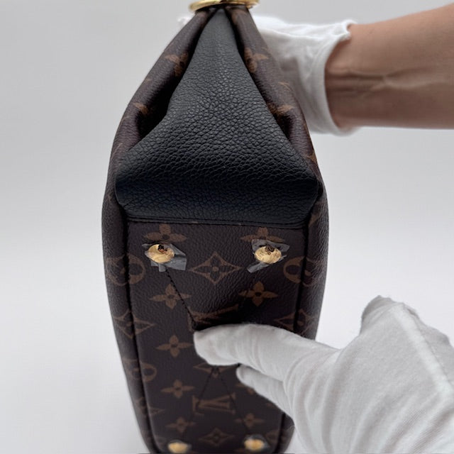 Louis Vuitton Pallas BB Monogram Canvas with Black Leather Trim and Gold-Tone Hardware