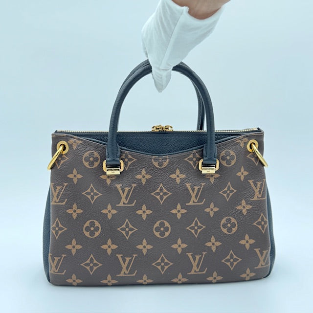 Louis Vuitton Pallas BB Monogram Canvas with Black Leather Trim and Gold-Tone Hardware