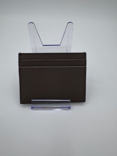 Saint Laurent Brown Leather Card Holder – Slim Minimalist Wallet