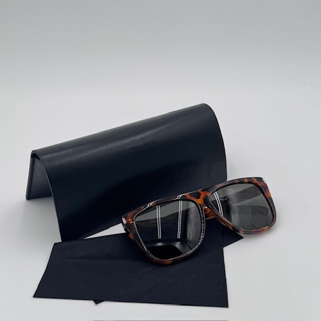 Saint Laurent Tortoiseshell Flat Top Sunglasses
