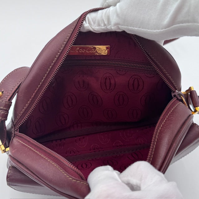 Cartier Must de Cartier Bordeaux Leather Camera Bag
