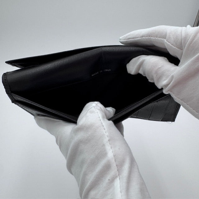 Chanel Black Leather Camellia Long Wallet